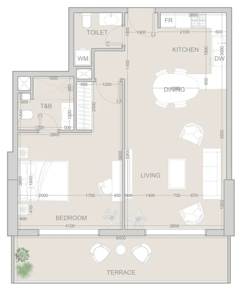 1.0 bedroom apartments - V1VID Tower