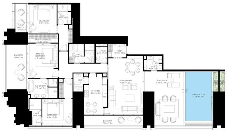 3.0 bedrooms apartments - Burj Binghatti Jacob and Co Residences