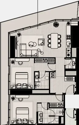 2.0 bedrooms apartments - Iconic Tower