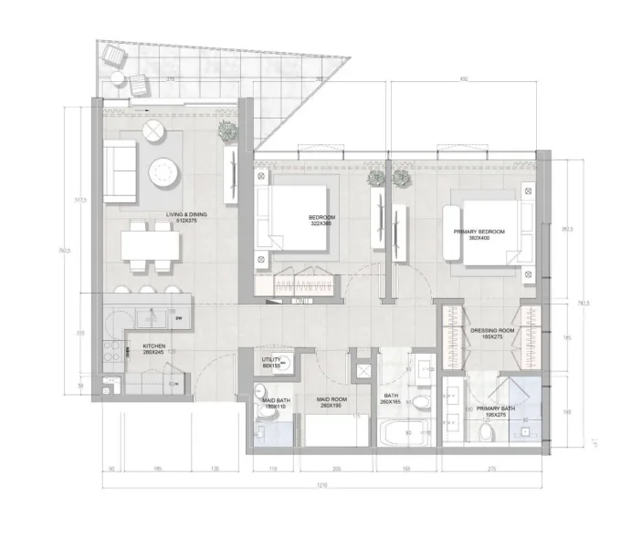 2.0 bedrooms apartments - Solera Downtown Mina