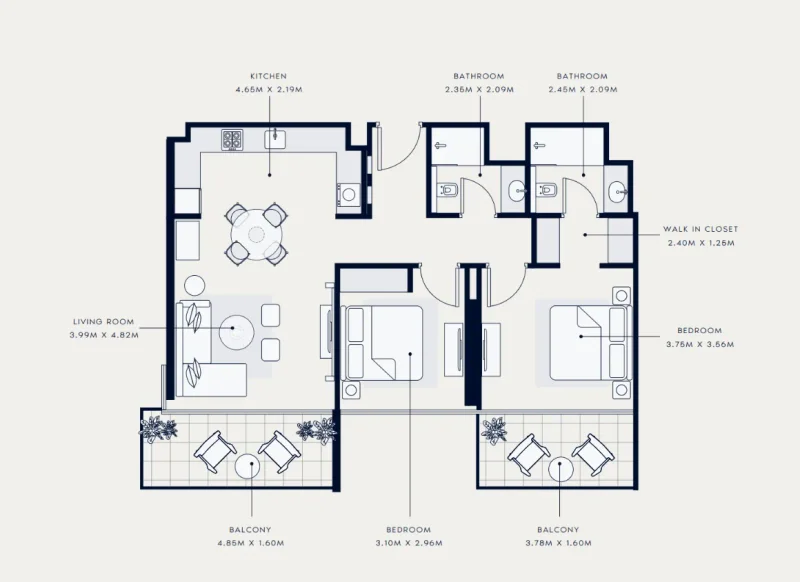2.0 bedrooms apartments - Azizi Venice 