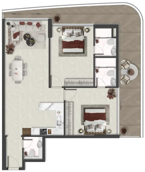 2.0 bedrooms apartments - Aquino
