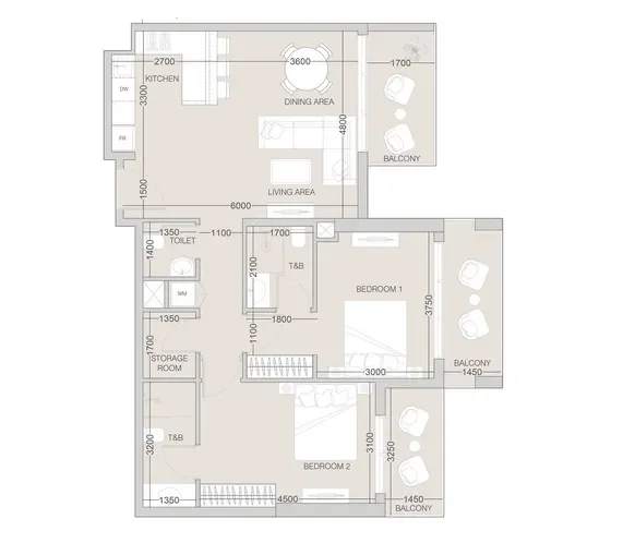 2.0 bedrooms apartments - The Fifth