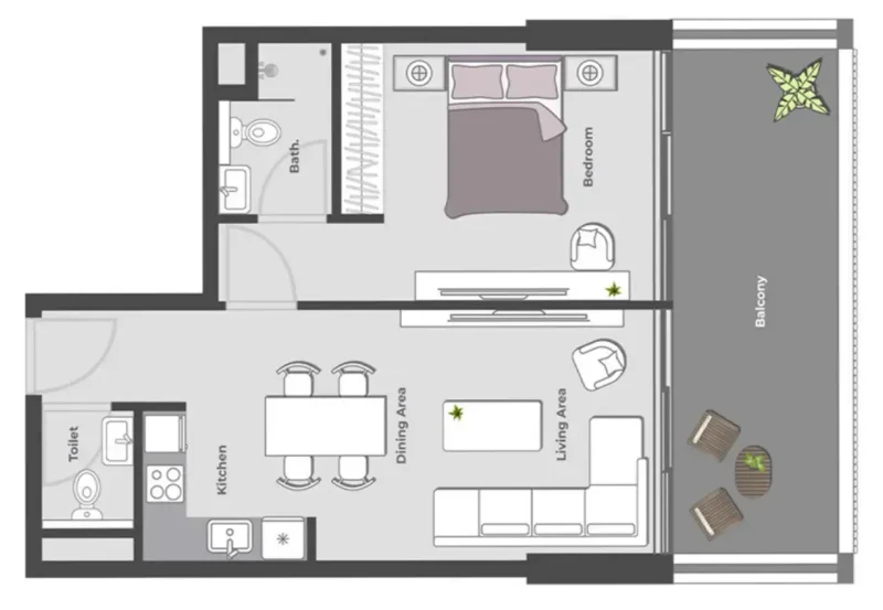 1.0 bedroom apartments - Arib Collection