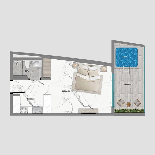 Studio + Pool Apartments - Samana Barari Heights