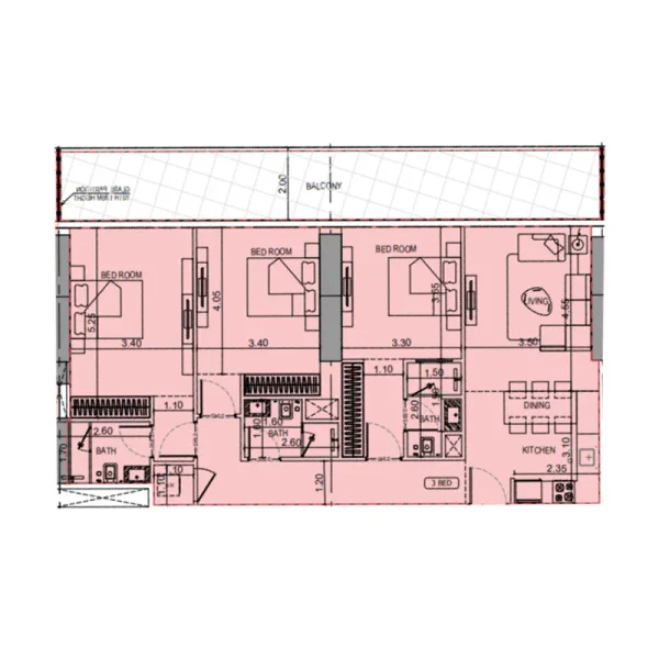 3.0 bedrooms apartments - Binghatti Flare