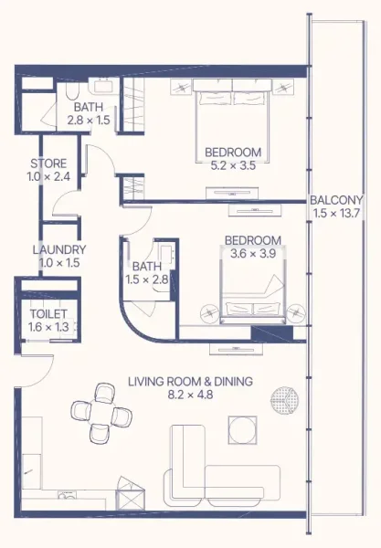 2.0 bedrooms apartments - Gianfranco Ferre Residences