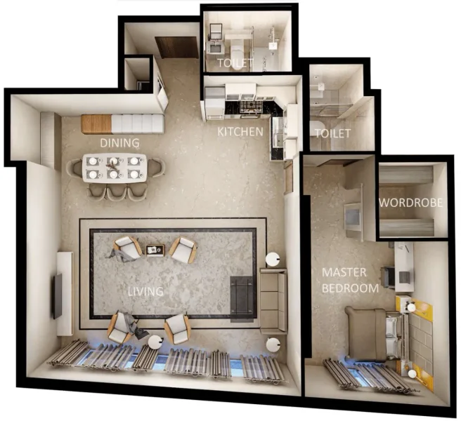 1.0 bedroom apartments - Zenith J1