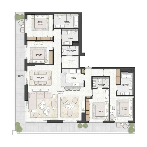 4.0 bedrooms penthouse - Saria