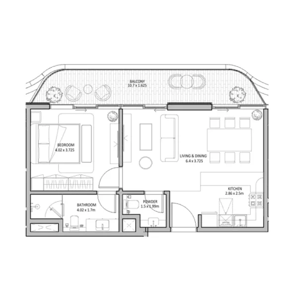 2.0 bedrooms apartments - The Blue Beach Residence