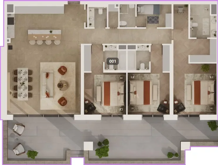 3.0 bedrooms apartments - Sama Yas