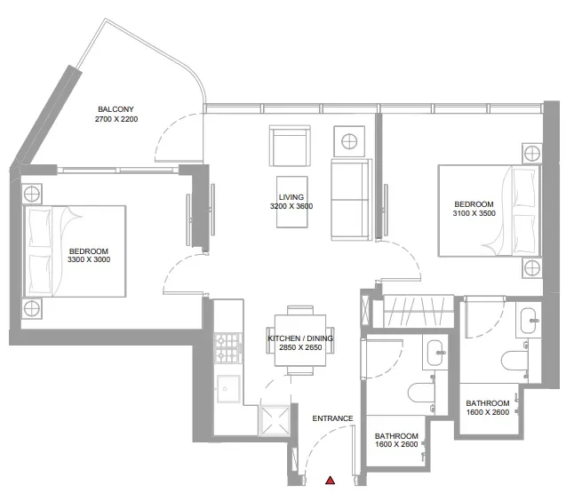 2.0 bedrooms apartments - Yachtside Marina Residences