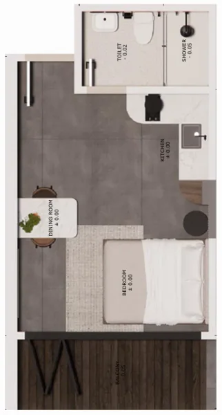 0.0 bedroom apartments - The One