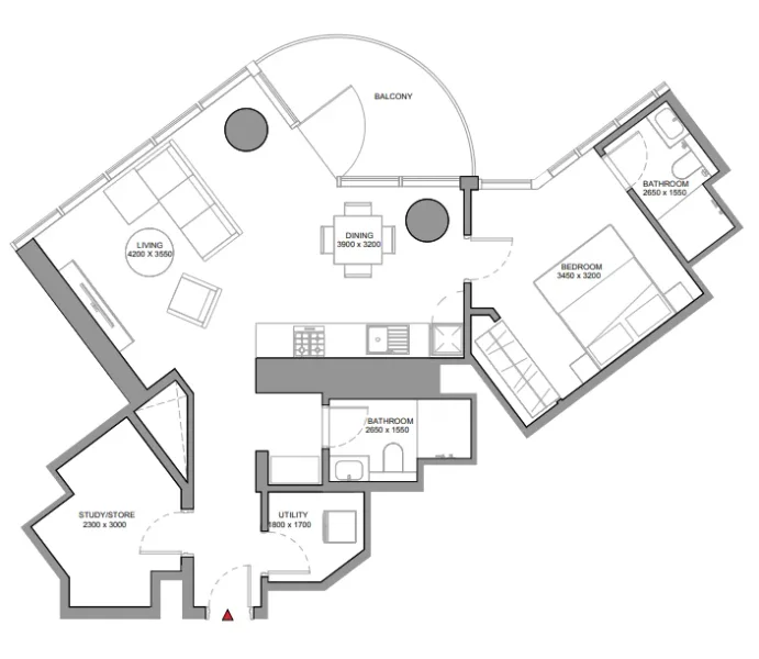 1.0 bedroom apartments - Sobha Orbis