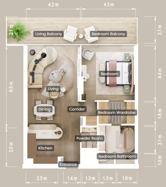 1.0 bedroom apartments - Mandarin Oriental Residences