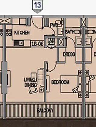 1.0 bedroom apartments - Jade Tower