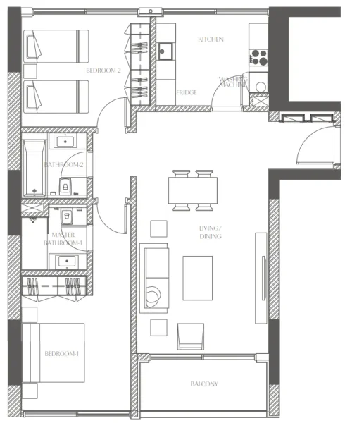 2.0 bedrooms apartments - Creekside Residence