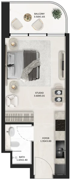 0.0 bedroom apartments - SquareX One