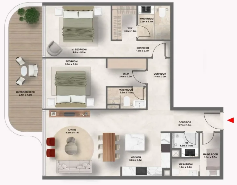 2.0 bedrooms apartments - The Tides