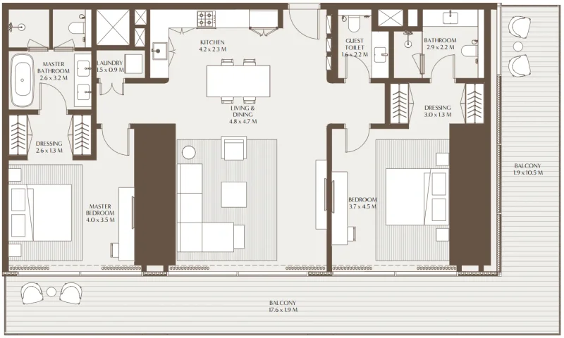 2.0 bedrooms apartments - Akala Residences