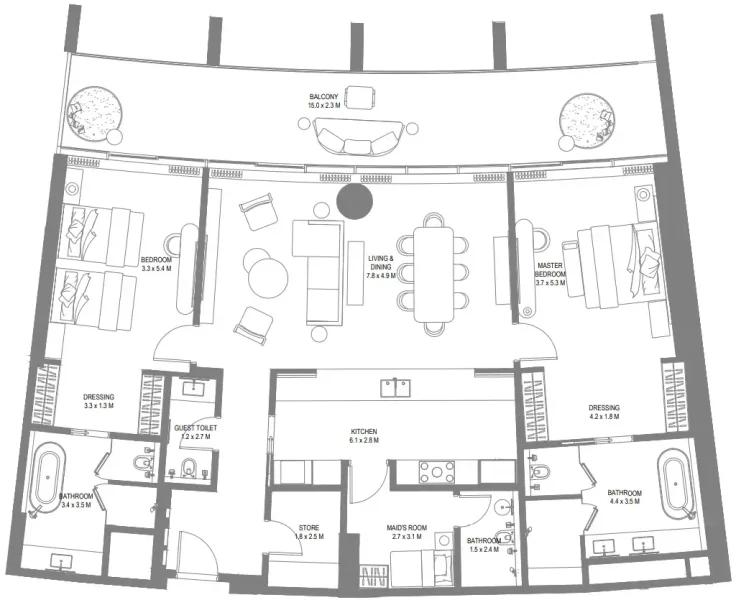 2.0 bedrooms hotel apartments - Anantara Sharjah Resort