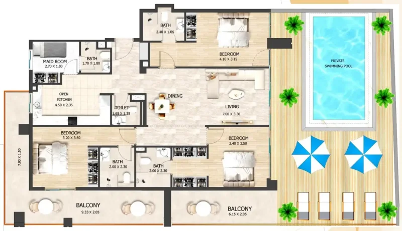 3.5 bedrooms apartments - Crystal Tower by VHS