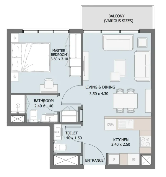 1.0 bedroom apartments - Verdana III