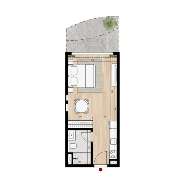 0.0 bedroom apartments - Miraggio Phases 1 and 2
