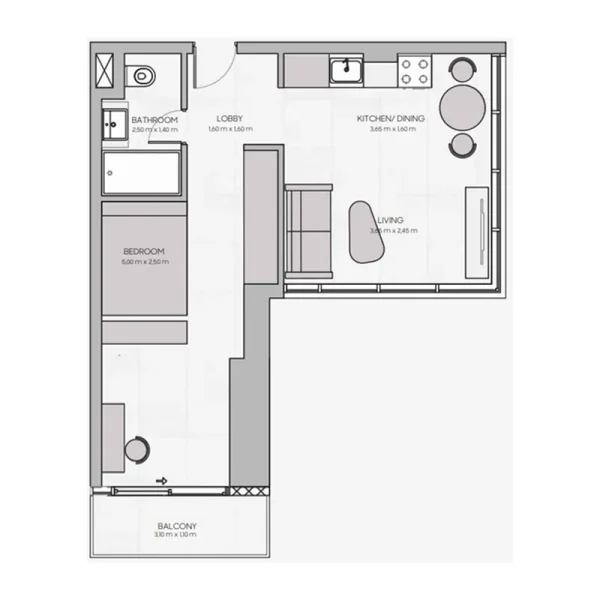 1.0 bedroom hotel apartments - The Community JVT