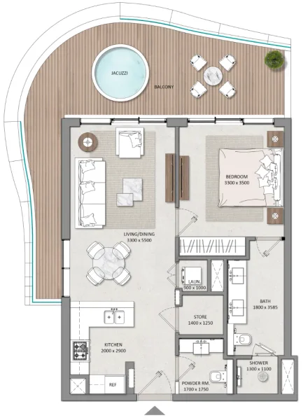 1.0 bedroom apartments - Mayfair Vista