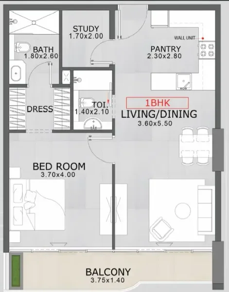 1.5 bedrooms apartments - Floarea Skies