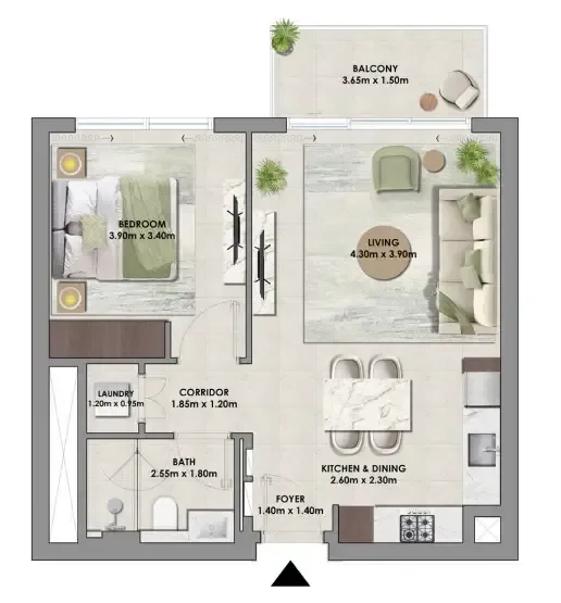 1.0 bedroom apartments - Palace Residences Hillside