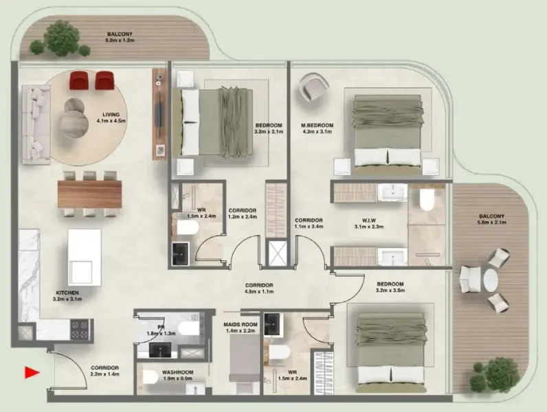 3.5 bedrooms apartments - The Tides