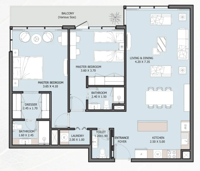 2.0 bedrooms apartments - Verdana VI