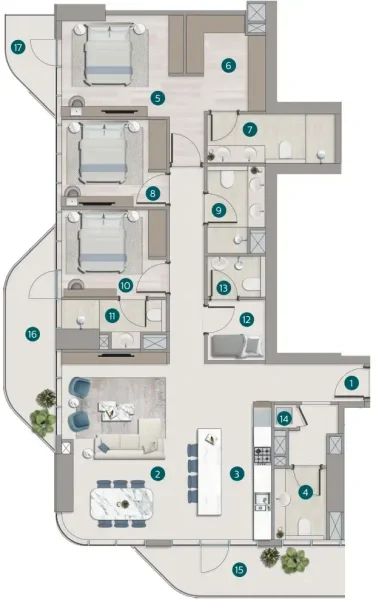 3.0 bedrooms apartments - Flora Shore Beachside Residences