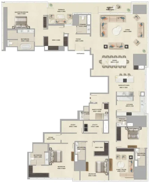 4.0 bedrooms apartments - Sobha Skyparks