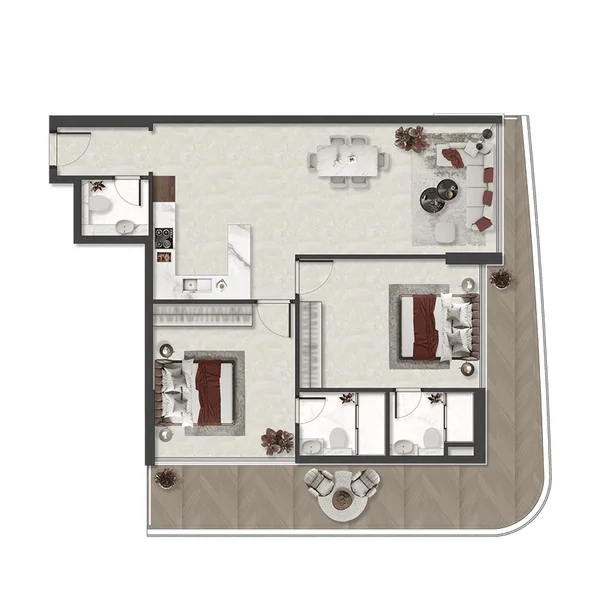 2 bedroom Apartments - Aquino