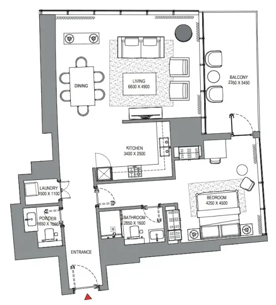 1.0 bedroom apartments - Sobha Seahaven