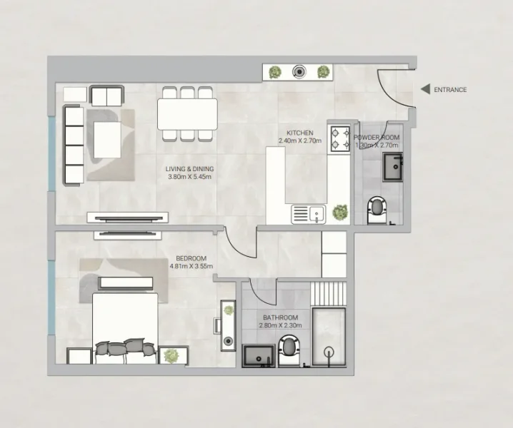 1.0 bedroom apartments - Sky Gardens Tower