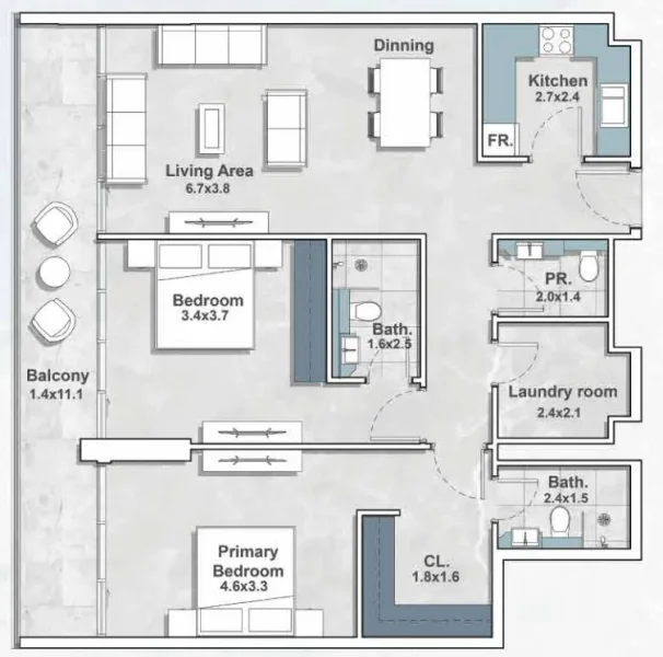 2.0 bedrooms apartments - Iraz Creek Views