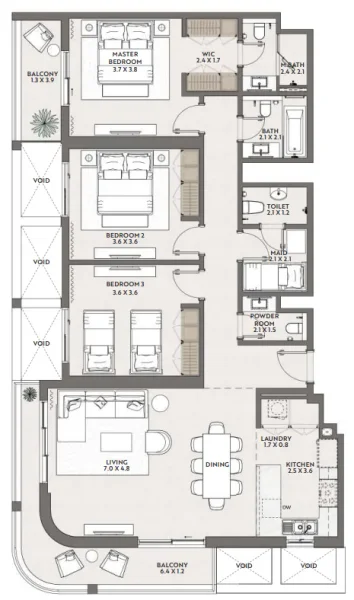 3.0 bedrooms apartments - Cello by Taraf