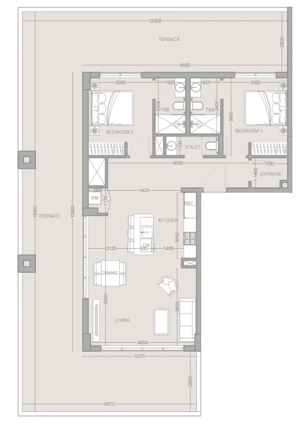 2.0 bedrooms apartments - 1WOOD Residence 2