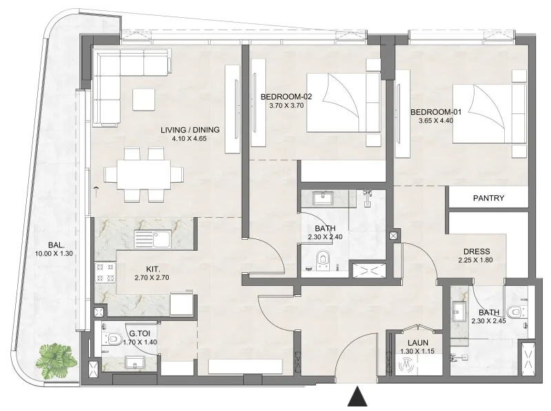 2.0 bedrooms apartments - Luzora Residence
