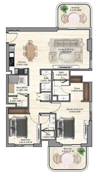 2.0 bedrooms apartments - Hyde Residences
