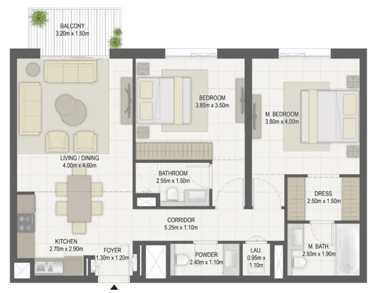 2.0 bedrooms apartments - Layla Residences