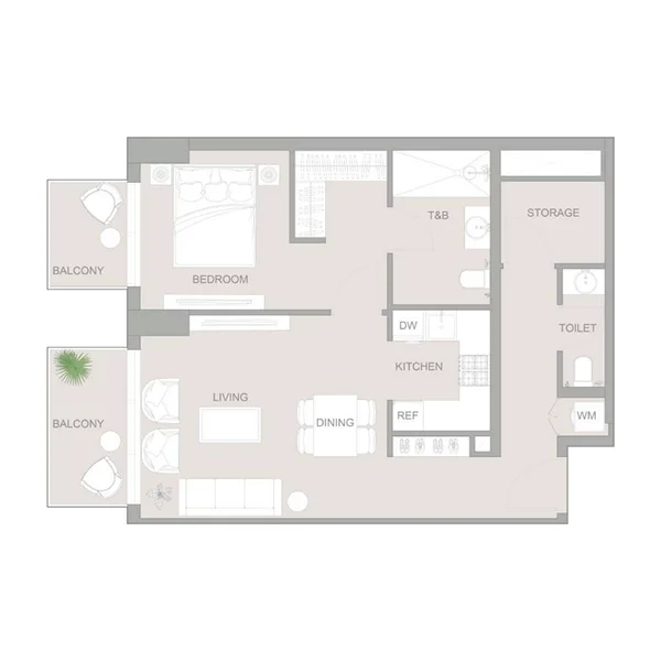 1 bedroom Apartments -  1WOOD Residence 2