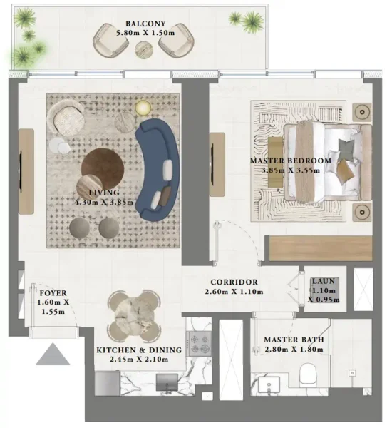 1.0 bedroom apartments - Altan