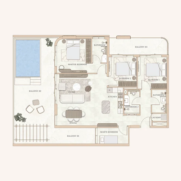 3 bedroom Apartments -  La Vue by MAAIA