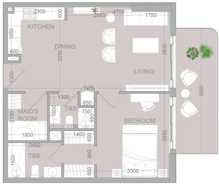 1.5 bedrooms apartments - TETR1S Tower