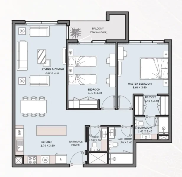 2.0 bedrooms apartments - Verdana V